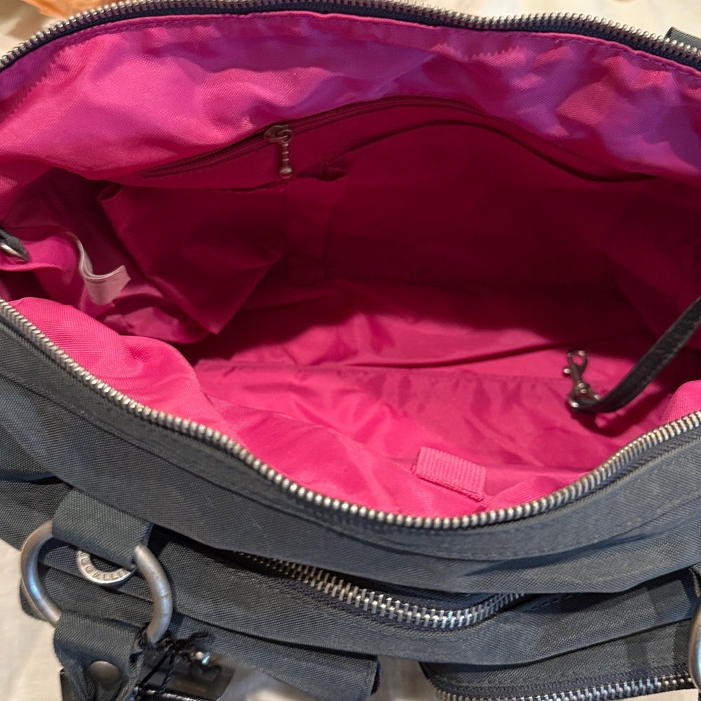 Baggallini Charcoal Grey Duffel Bag with Silver Accents - Picture 3 of 4